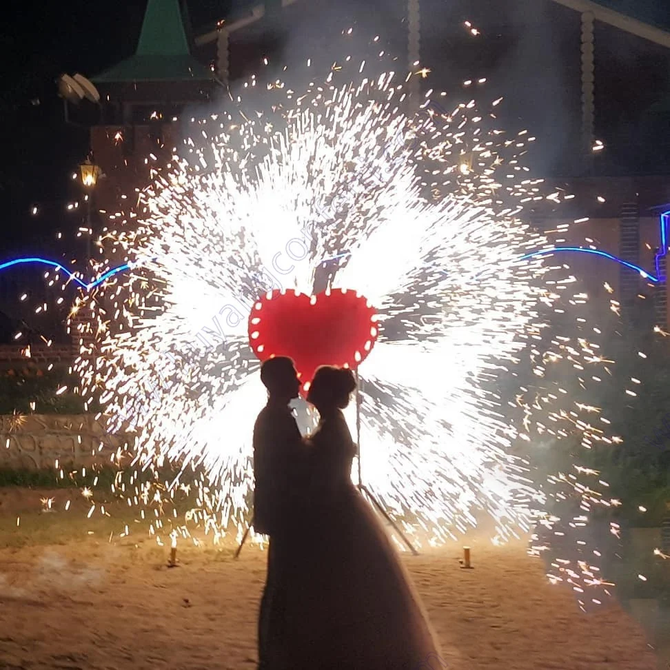 Indoor Fire Works Cold Spark Fountain Windmill Launch System Stage Wedding Decoration Love Heart Proposal Marriage Pyrotechnic