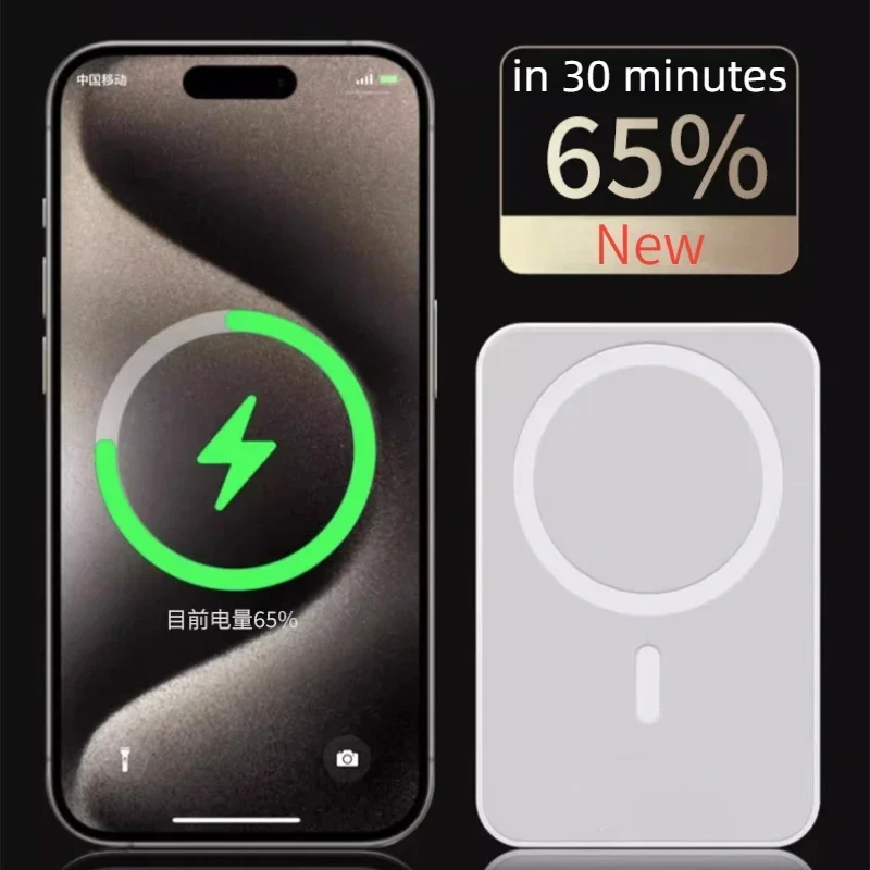 

2025 Newest Magnetic Portable Power Bank Wireless Magsafe Fast Charging Battery Charger Cases 50000mAh for iPhone Samsung Xiaomi