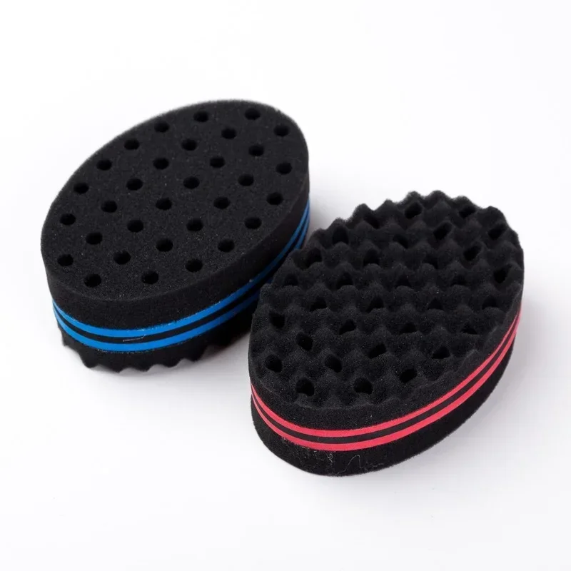 Oval Double Sides Magic Twist Hair Brush Sponge Brush For Natural Afro Coil Wave Dread Sponge Brushes Hair Braids Braiding Hair