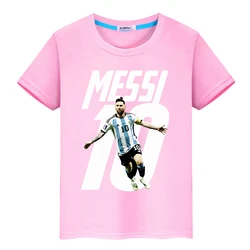 Fußball Messi Avatar gedruckt 100% Baumwolle T-Shirt lässig kurze Jungen süße Tops Kawaii Anime T-Shirts y2k ein Stück Kinder Kleidung Mädchen