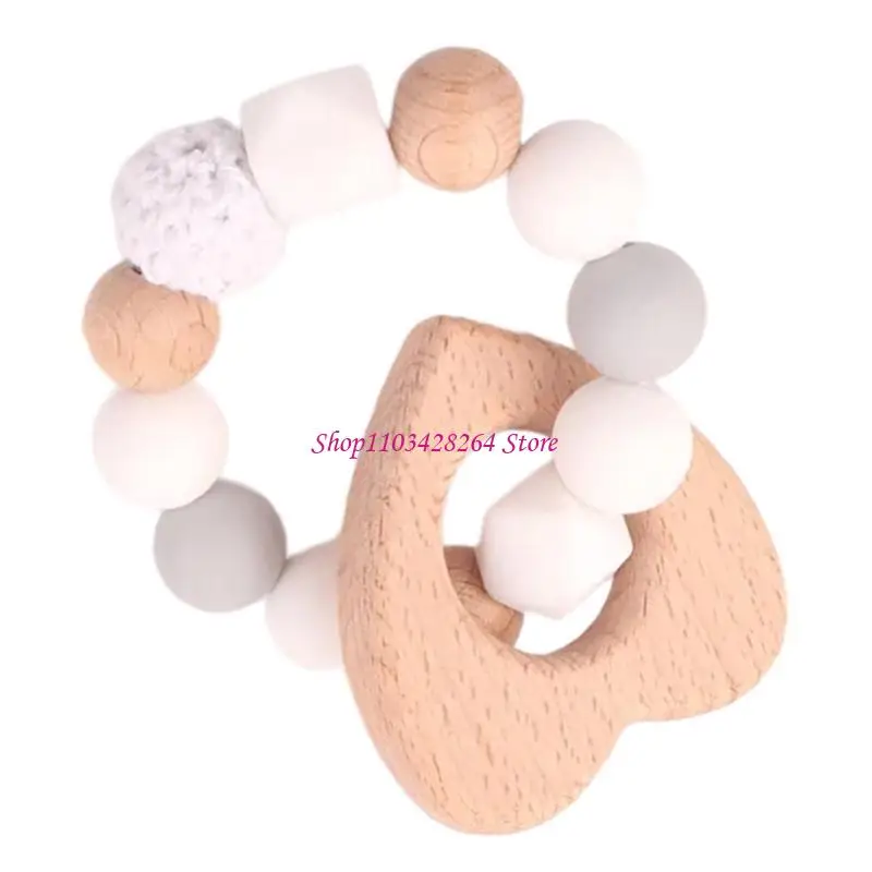 수제 새/코끼리/하트 모양 젖니가 남 팔찌 어린이를위한 휴대용 젖니가 남 팔찌 달래기 장난감 선물