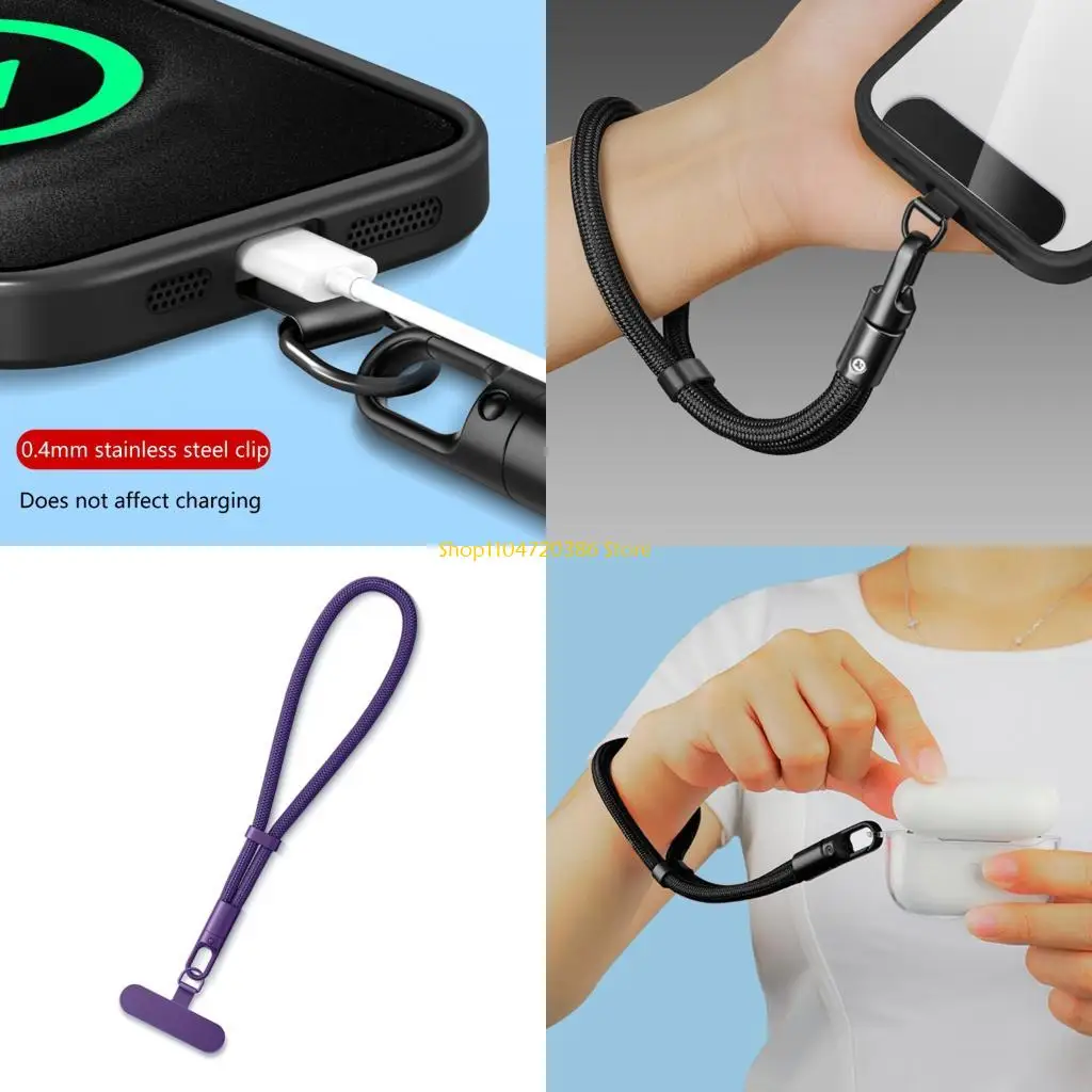 

K0EA Short Not Loss Phone Cord Adjustable Wrist Strap Strong Wearable Accessory Outdoor Phone Not Slip Tethers for Travel