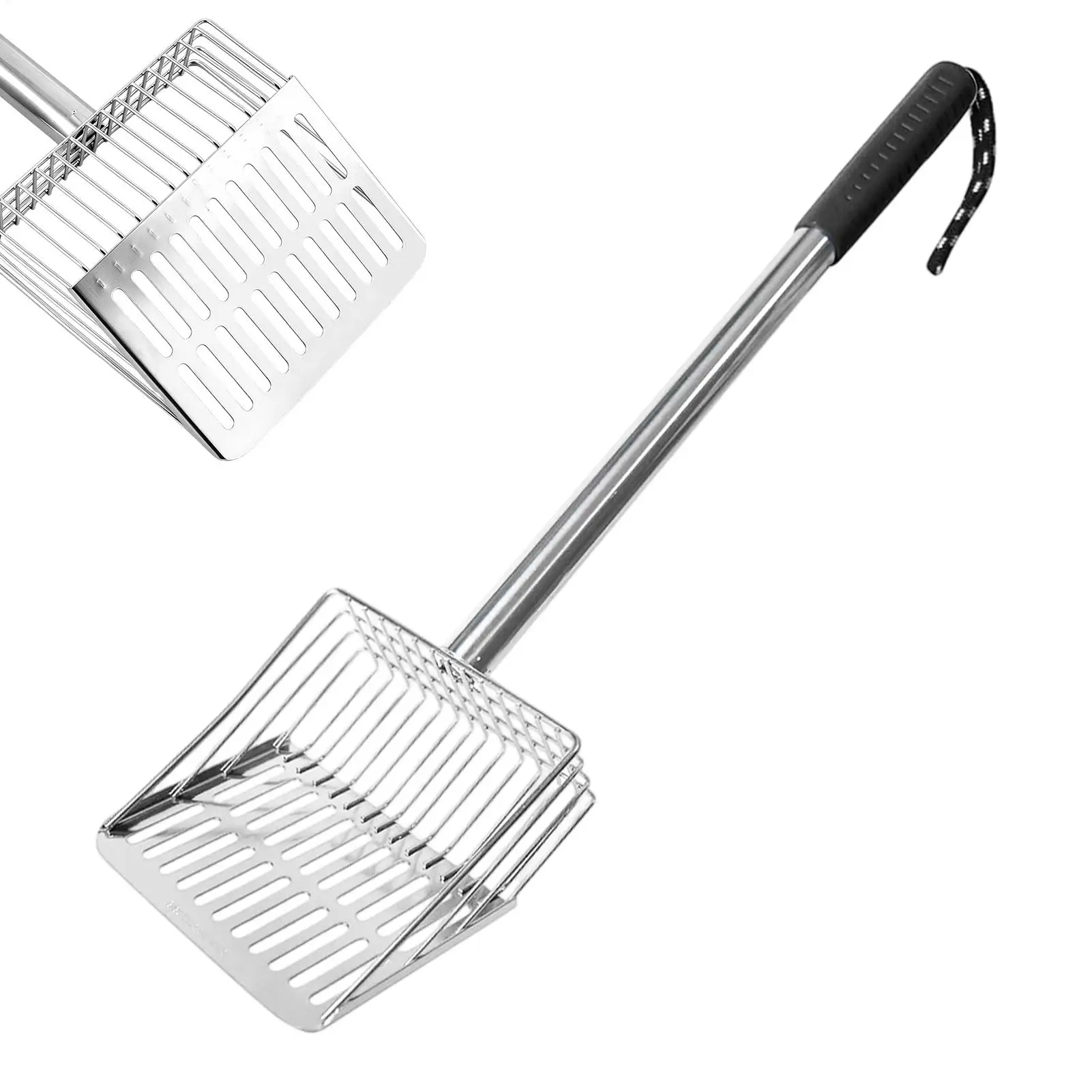 Ash Sifter Hollow Out Fire Pit Scoop Tools With Long Handle Fireplace Shovel For Outdoor Garden Camping Backyard BBQ Grill