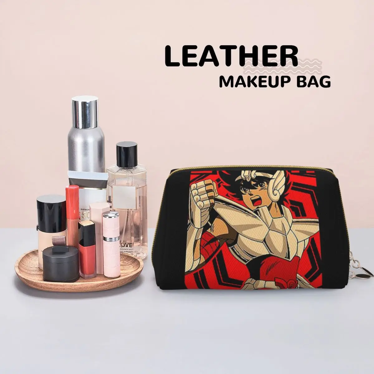 Knights Of The Zodiac Pegasus Seiya Saint Anime Women Cosmetic Bags Travel Makeup Organizer Pouch Toiletry Storage Dopp Kit Box