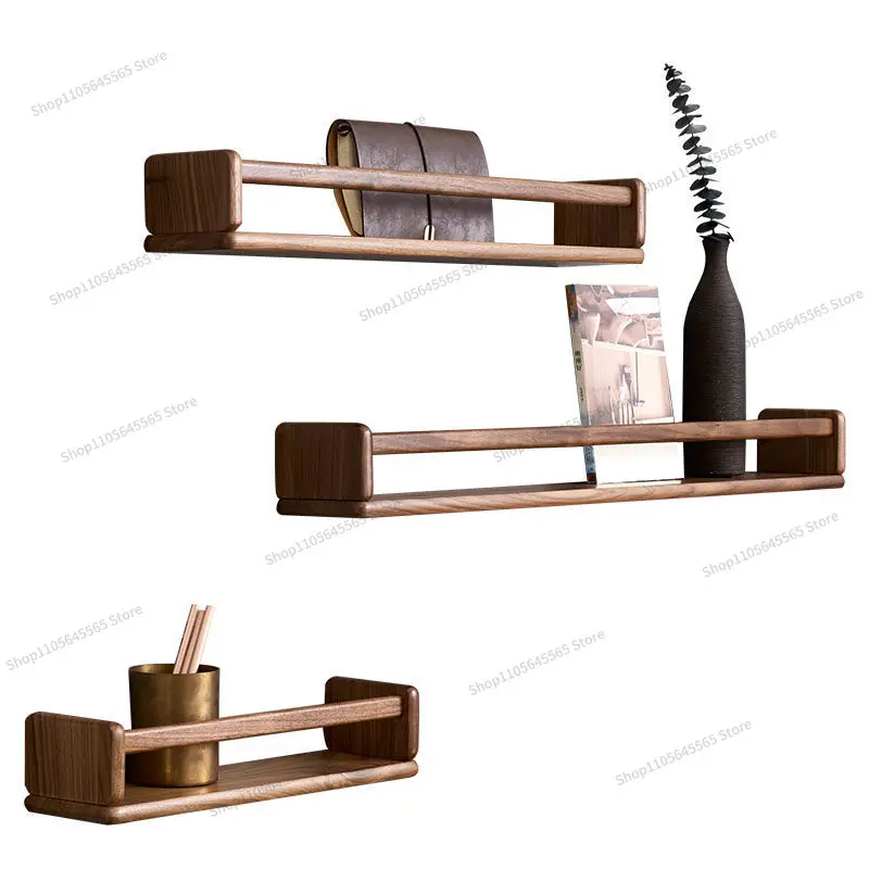 For Solid Wood Wall Mounted Shelves, Nail Free Bookshelves, Living Room and Bedroom Wall Mounted Magazine Decorations