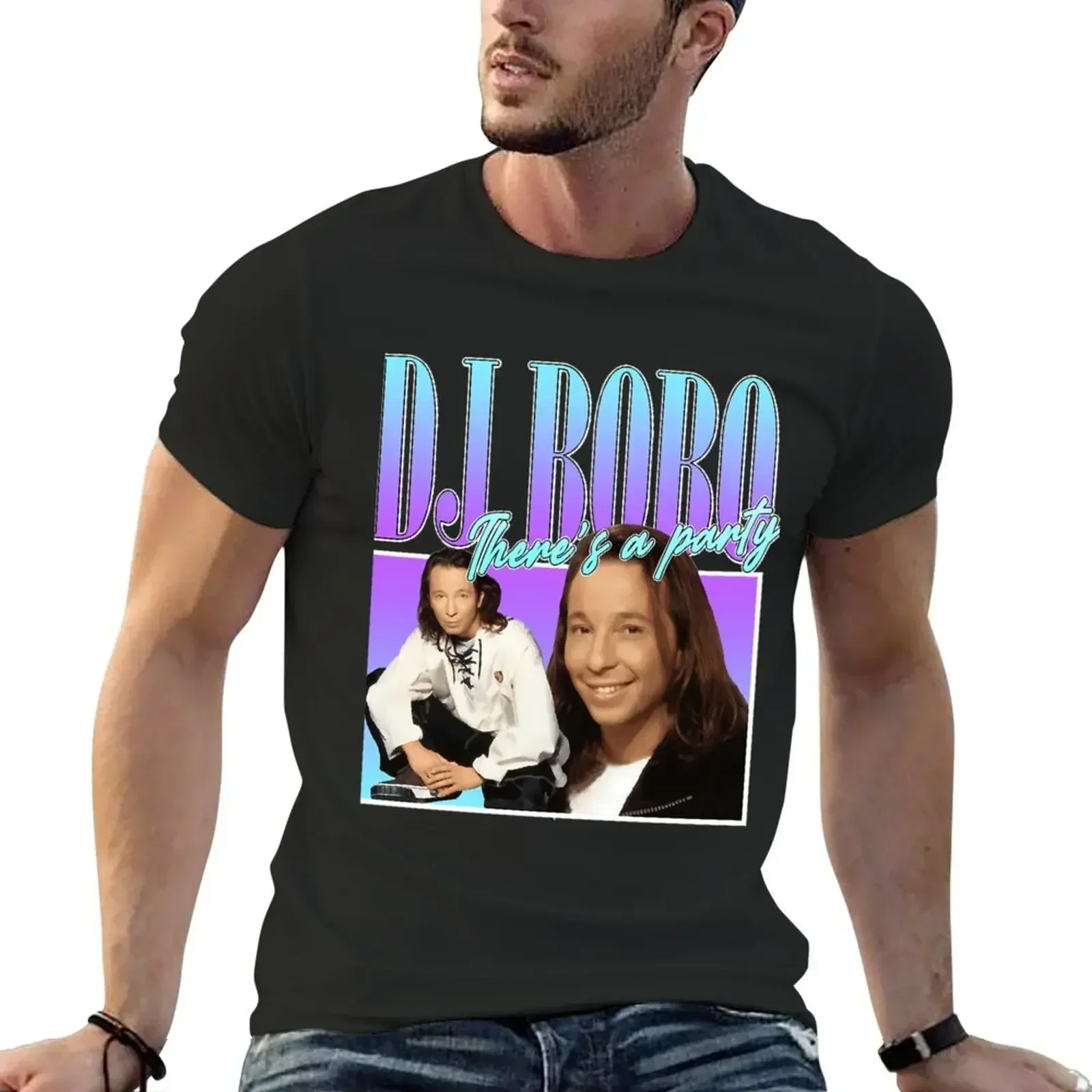 DJ Bobo 90s Style Eurodance \ t-shirt hippie clothes sublime summer top workout shirts for men