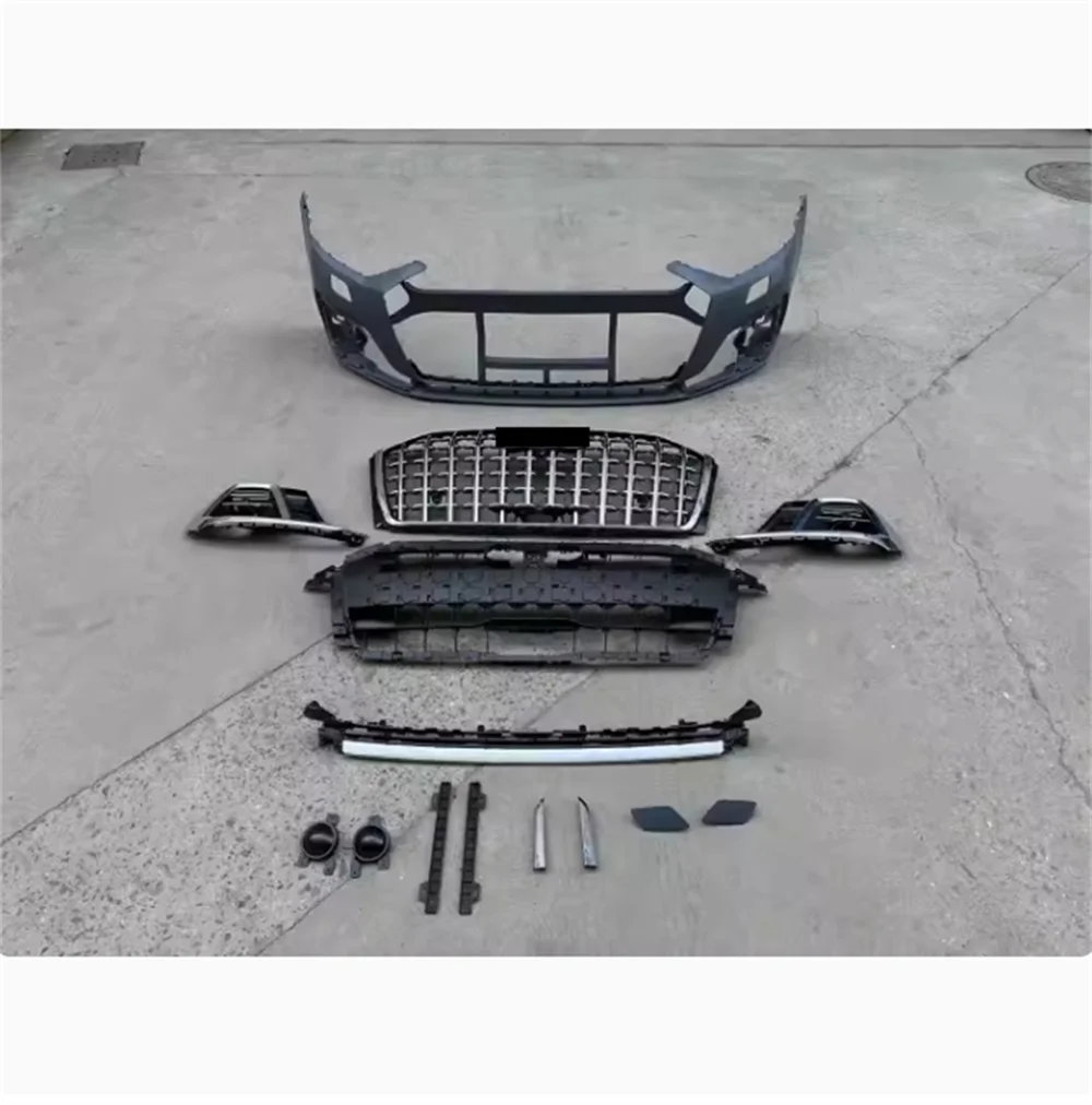 Car surround front bumper assembly grill fog lamp cover body kit For Audi A8