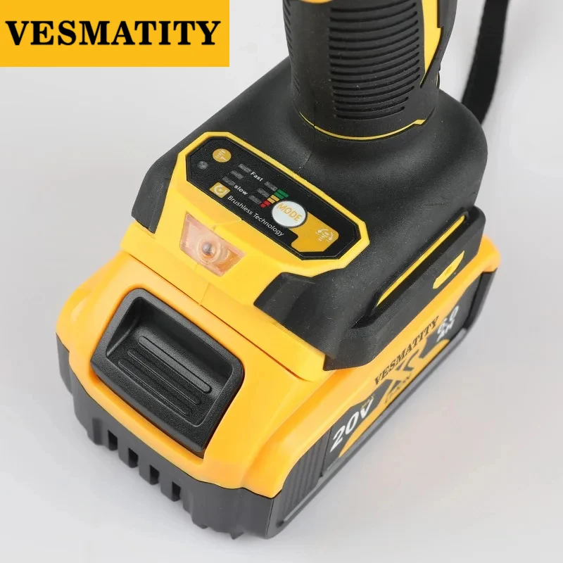 Vesmatity DCD805 Brushless Cordless Impact Drill Electric Screwdriver Multi Function Hand Drill Power Tool for 18V Battery Pro