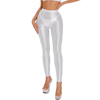 Womens Trouser Womens Pants Glossy High Strech Ladies Leggings Nylon Regular Sheer Stretchy Solid Color Comfortable