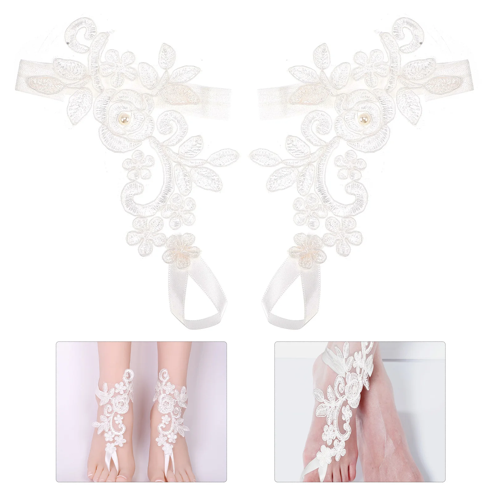 

1pcs 1 Pair Beach Anklet Chain Romantic Lace Foot Jewelry Wedding Decor Ankle Bracelet For Women Girls Bridal Party Accessory