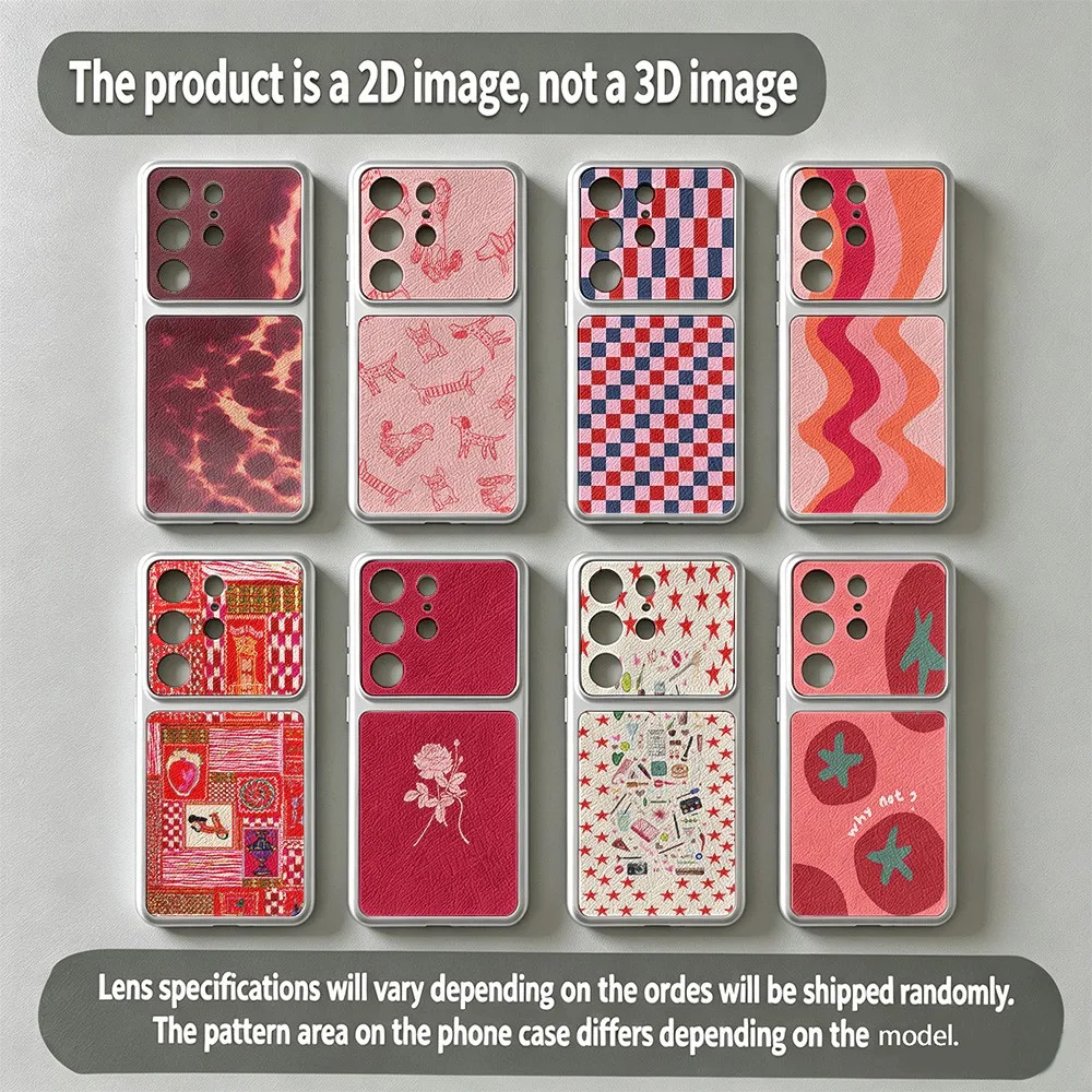 Vintage Red Print Collection  Phone Case For Vivo V70 V60 V50 V40 V30 V29E V29 V27E Pro FE Lite 4G 5G Skin texture