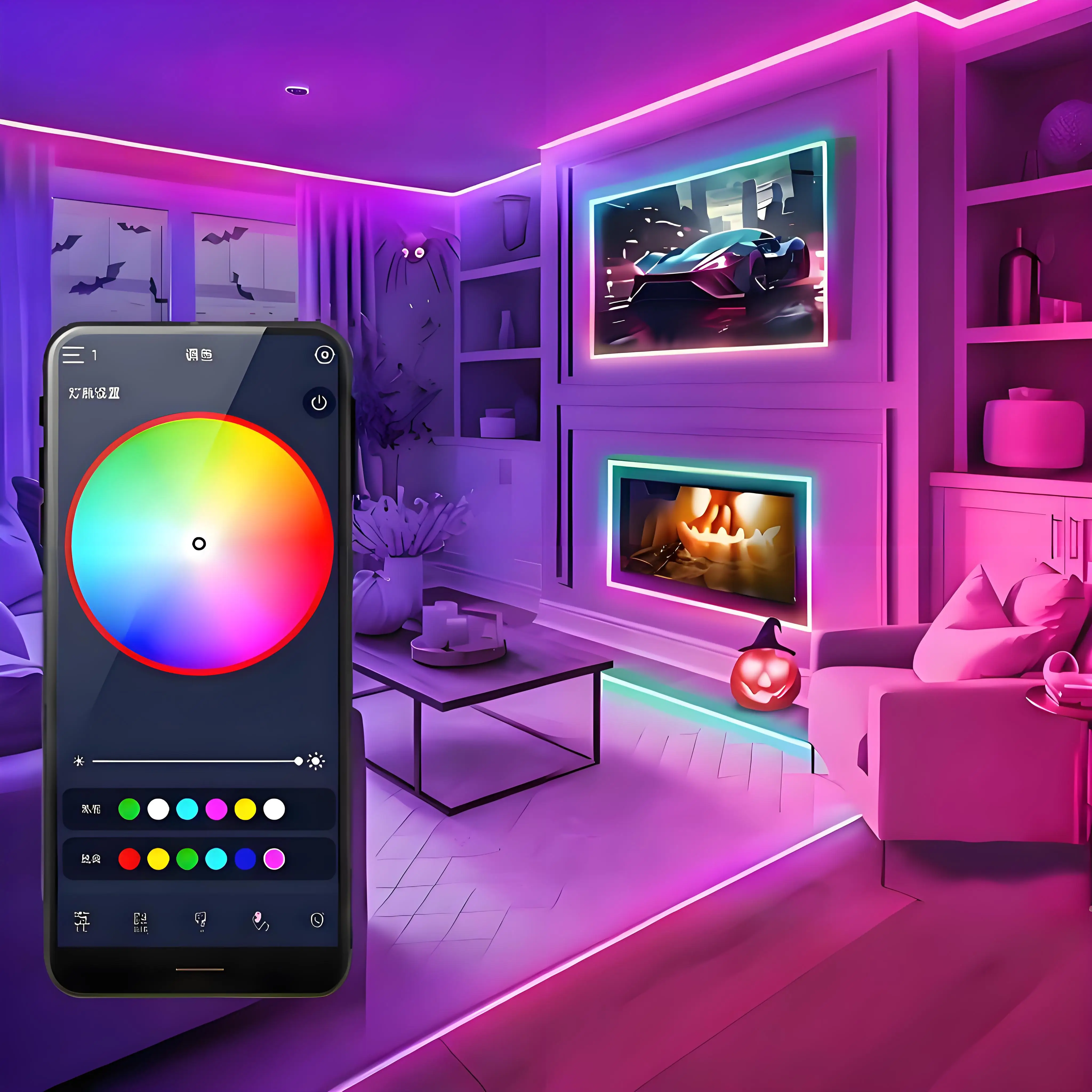 RGBIC LED Neon Strip Lights, Bluetooth App & Remote Control, Music Sync, IP65 Waterproof, for Bedroom, Gaming Room, Home Decor