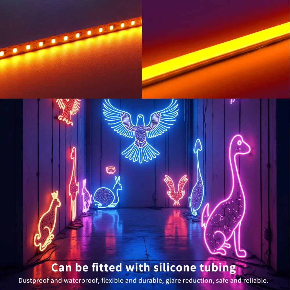 Bendable Separate LED Neon strips 6mm 8mm DIY Flexible Silicone neon light strip 120leds/m S-shape 2835 Led lights Waterproof