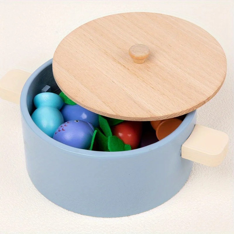 Houten Montessori-keukenspeelgoedset - Kinderen doen alsof kookketel voor peuters, educatief spelen en leren, speelgoed en geschenken