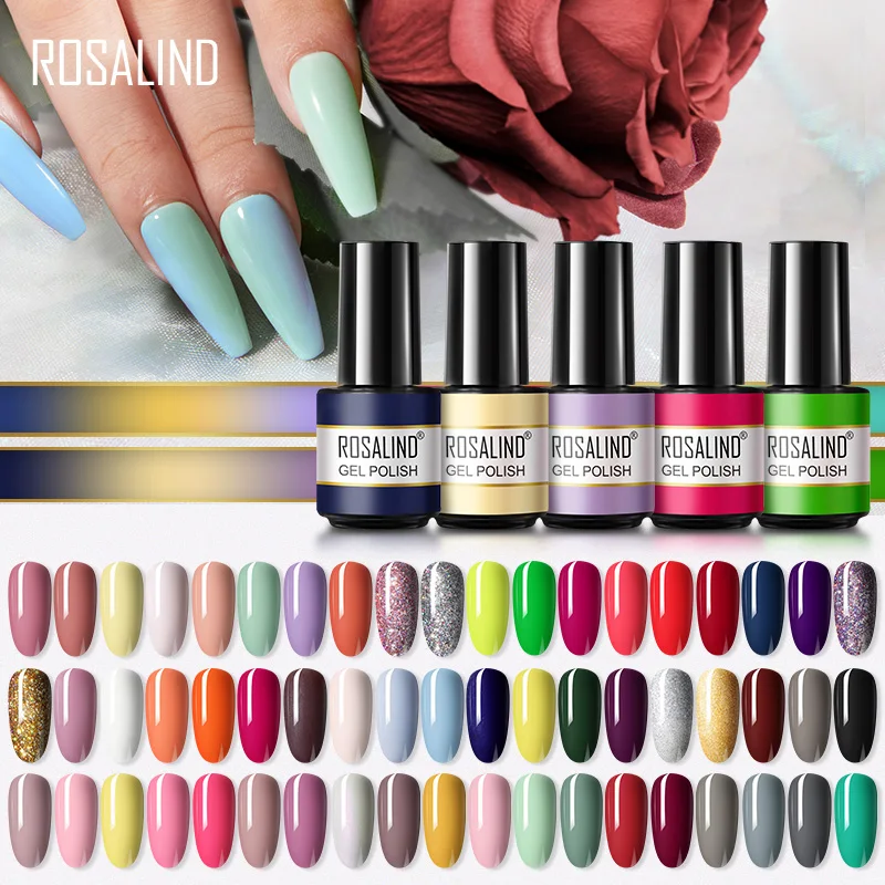 ROSALIND mini 5ml/7ml nail polish plastic bottle nail polish solid color nail polish plastic semi-permanent nail polish UV gel