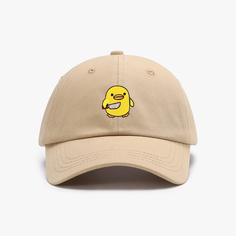 Funny Duck Baseball Cap Duck with Knife Dad Hat Summer Trucker Hats Kawaii Woman Hat Mom Hat