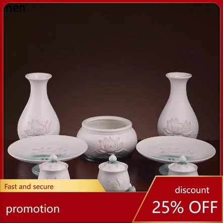 CZ  front offering ceramic lotus  burner incense stick home indoor burning  Guanyin Buddha Buddha utensils supplies