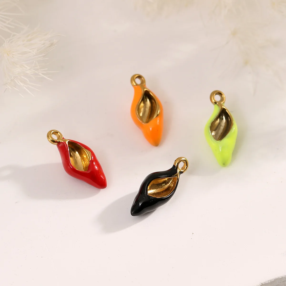 5Pcs Ocean Series Light Luxury Enamel Conch Charms DIY Handmade Jewelry Pendants Accessories For Earrings Bracelet