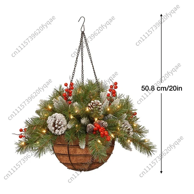Christmas hanging basket wreath Christmas decoration Christmas wreath European and American home decoration