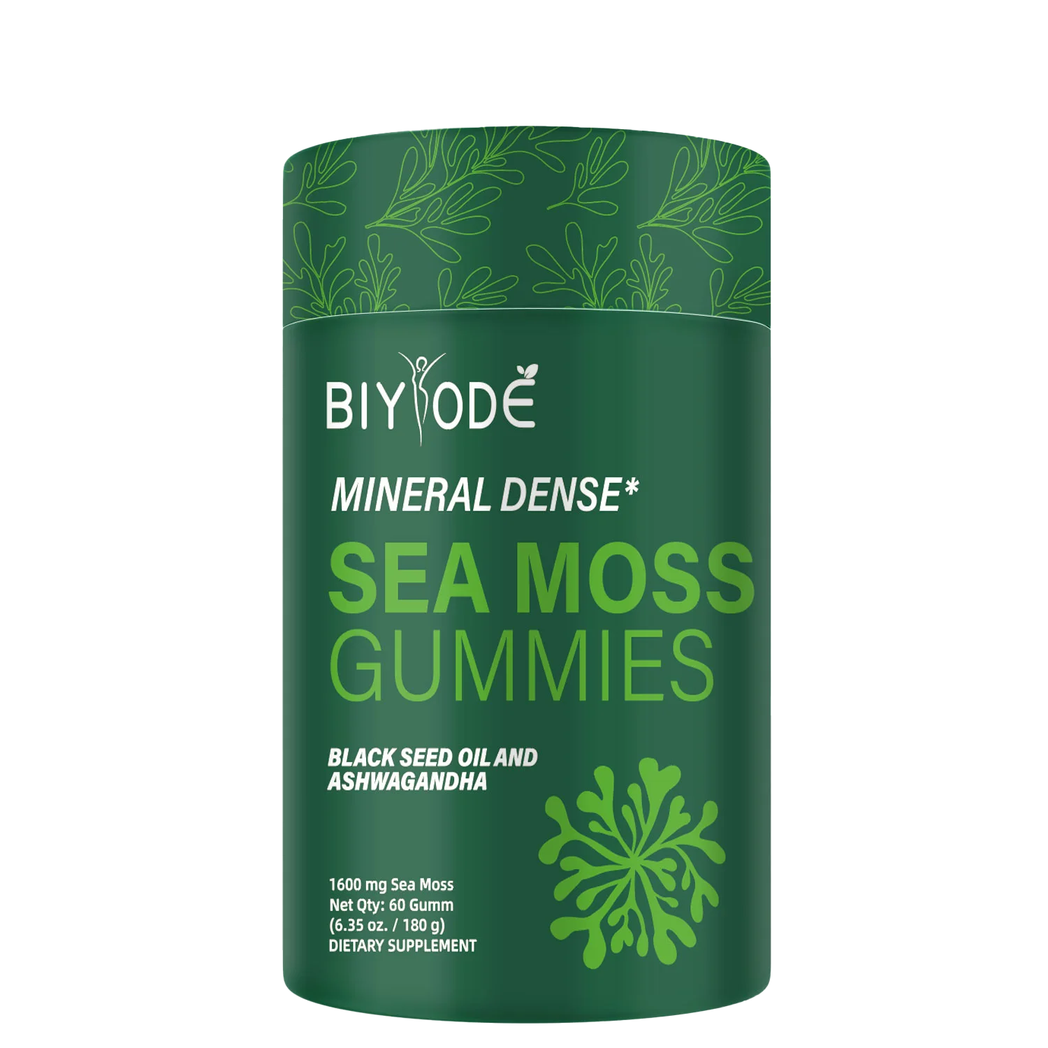 

BIYODE Gummy Supplements из морских водорослей, 1600 мг, 60 шт., пищевая добавка на морской основе, жевательные конфеты