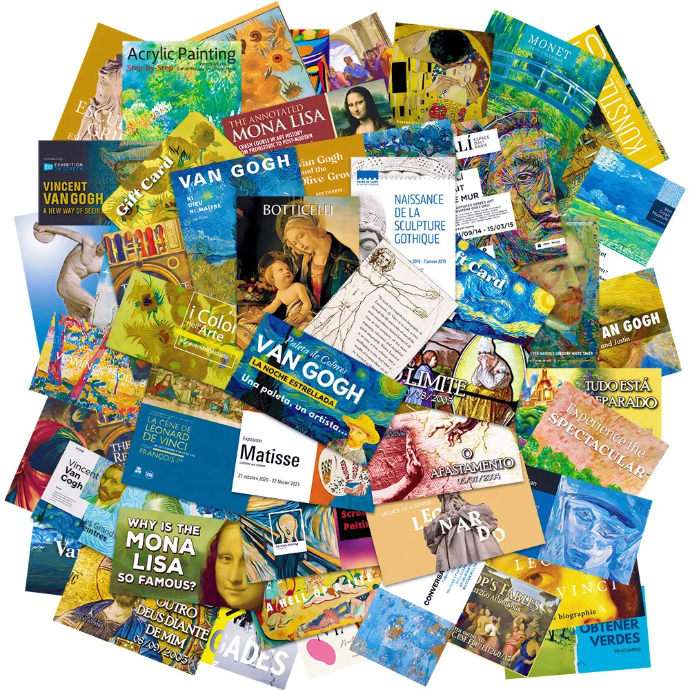 

10/30/50 шт художественный музей живопись билеты наклейки эстетические DIY Чемодан гитара дневник классическая игрушка водостойкая наклейка для детей игрушки