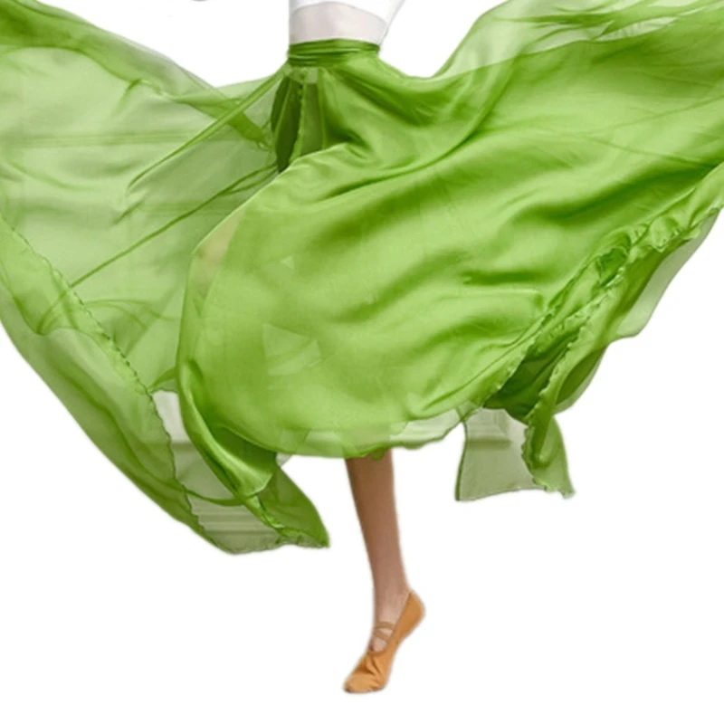 Damska zwiewna szyfonowa, wiązana talii długa spódnica maxi na scenę i festiwal P8DB