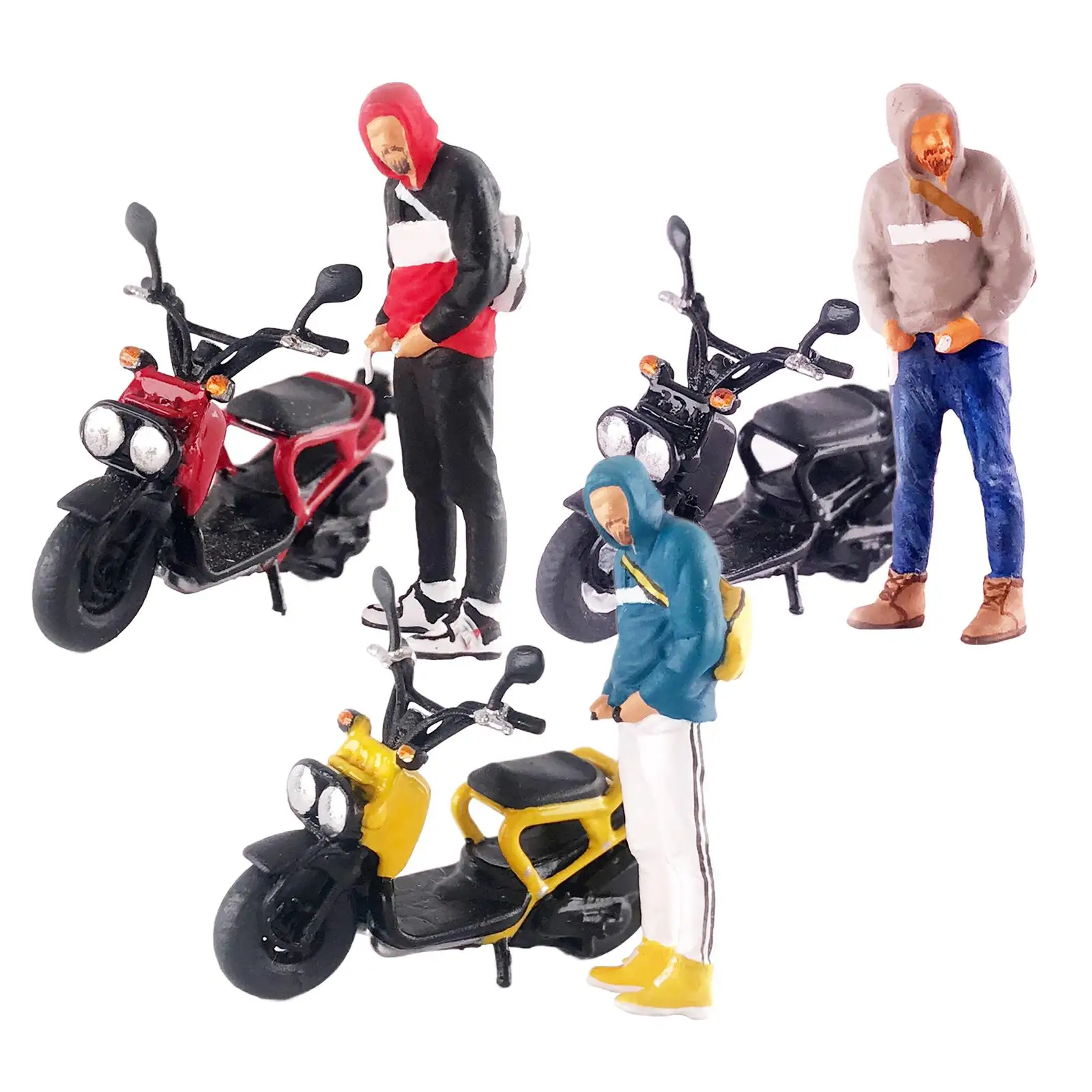 1:64 driving motorcycle movie character accessory for DIY projects - model train