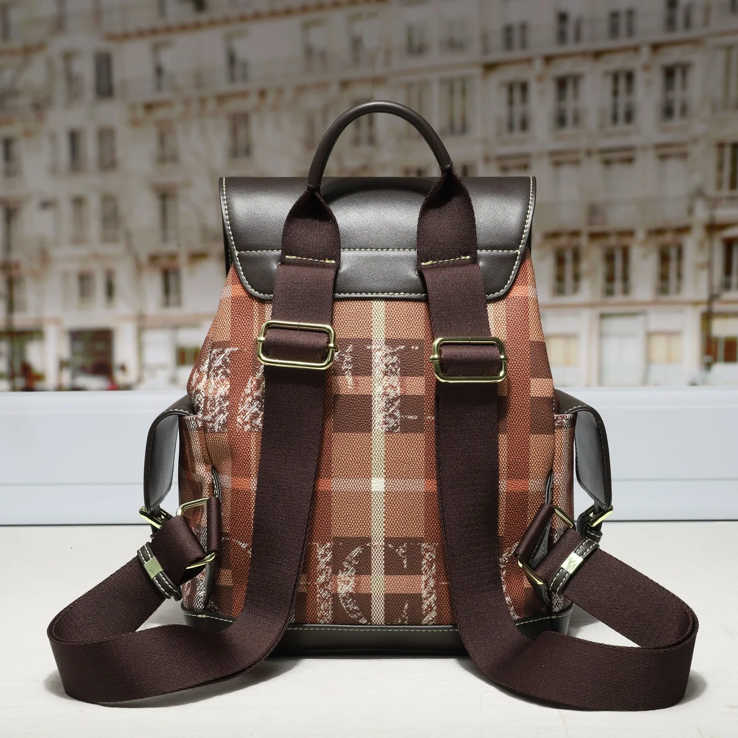 Zaino CH Fashion Color-Block Zaino versatile per data-notte Borsa per libri per studenti in stile college preppy Borsa da donna di ispirazione di lusso