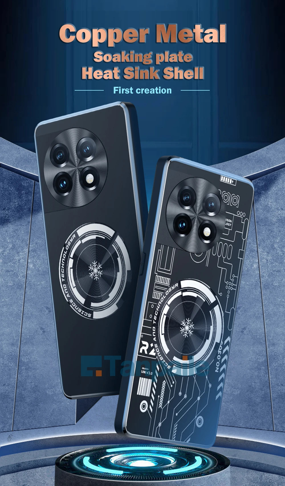 Magnetic Cooling Phone Case For Oneplus ACE 2 Pro Shockproof Copper Heat Dissipation Metal Back Cover