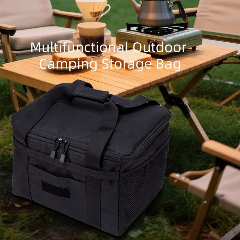 Outdoor Camping Tactical Bag - 20L Large Capacity Multi-Functional Tool & Picnic Gear Organizer with Multiple Compartments Black