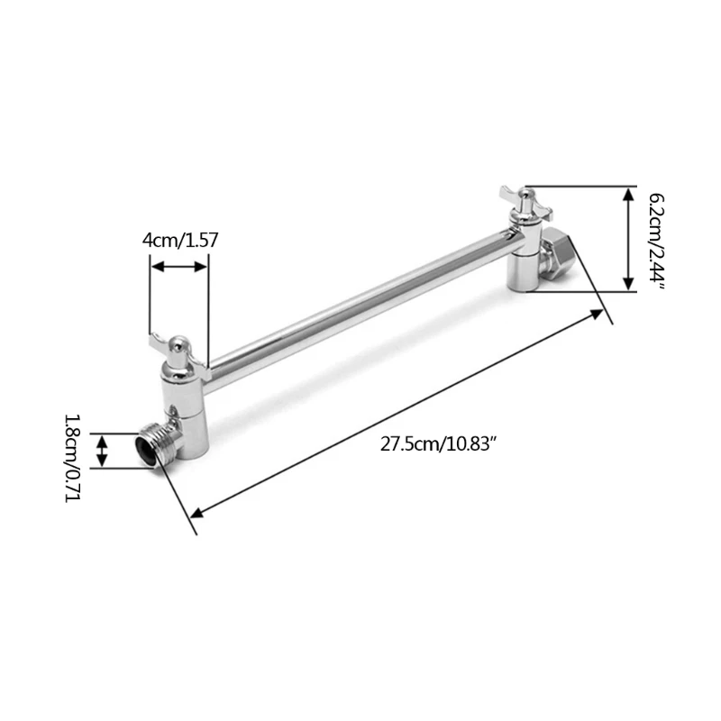 New 11 Inch Adjustable Shower Arm Universal Connection Solid Brass Shower Extension
