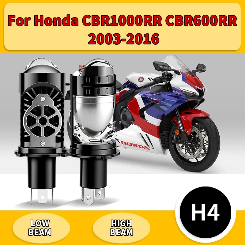 

1PC/2PC 30000LM H4 Projector Lens LED Motorcycle Headlight HB2 9003 Hi/Lo Beam Bulbs For Honda CBR1000RR CBR600RR 2003-2016