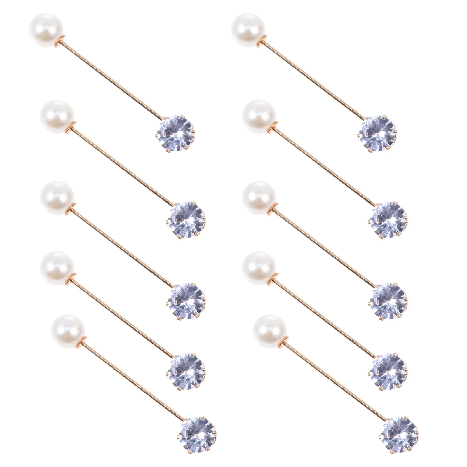 

10 Pcs Anti-exposed Clasp Brooch Fashion Pins Lightweight Alloy Retro Brooches for Women Clothes Corsage Delicate Breastpins