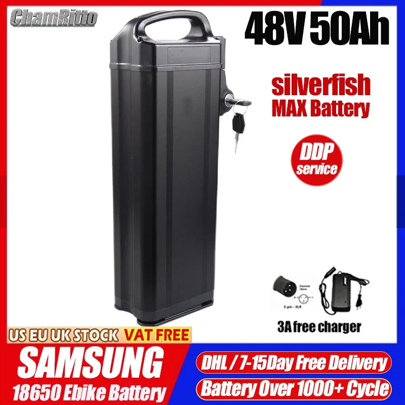 

SilverFish Batterie Vélo 48v 13 Ah Duotts S26 Battery 48v 52v 60v 72v Electric Bike 20ah 24 28 35ah 30ah 40ah 50ah 60ah Battery