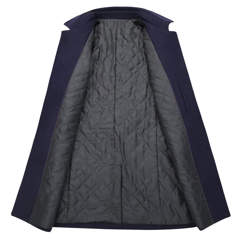 Высококачественное мужское модное, крутое и повседневное однотонное шерстяное пальто для людей среднего и молодого возраста.