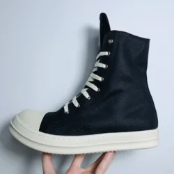 Men Women High Top Sneakers Canvas Platform Heels Designer Shoes Luxury Lace Up Zip High Street Autumn Flats Black Boots