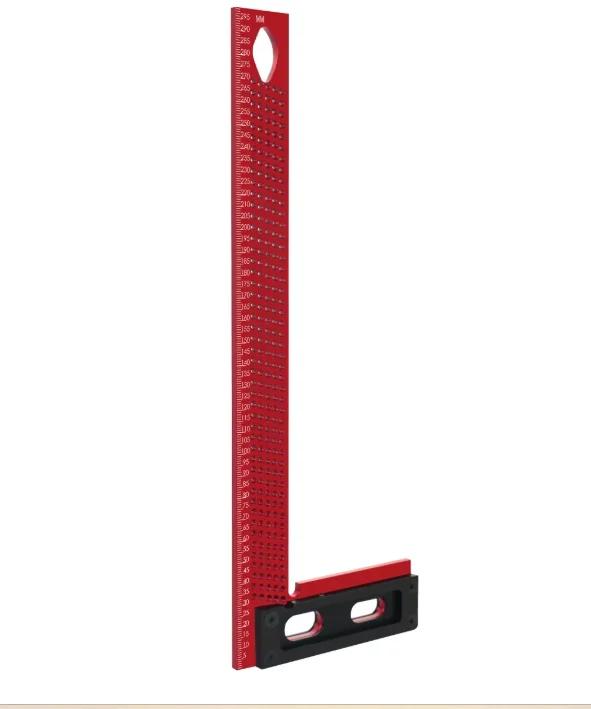 Precision Aluminum 200mm/300mm Scriber Framing Mitre Square Measuring Marking L-Type Hole Ruler Right Angle Protractor