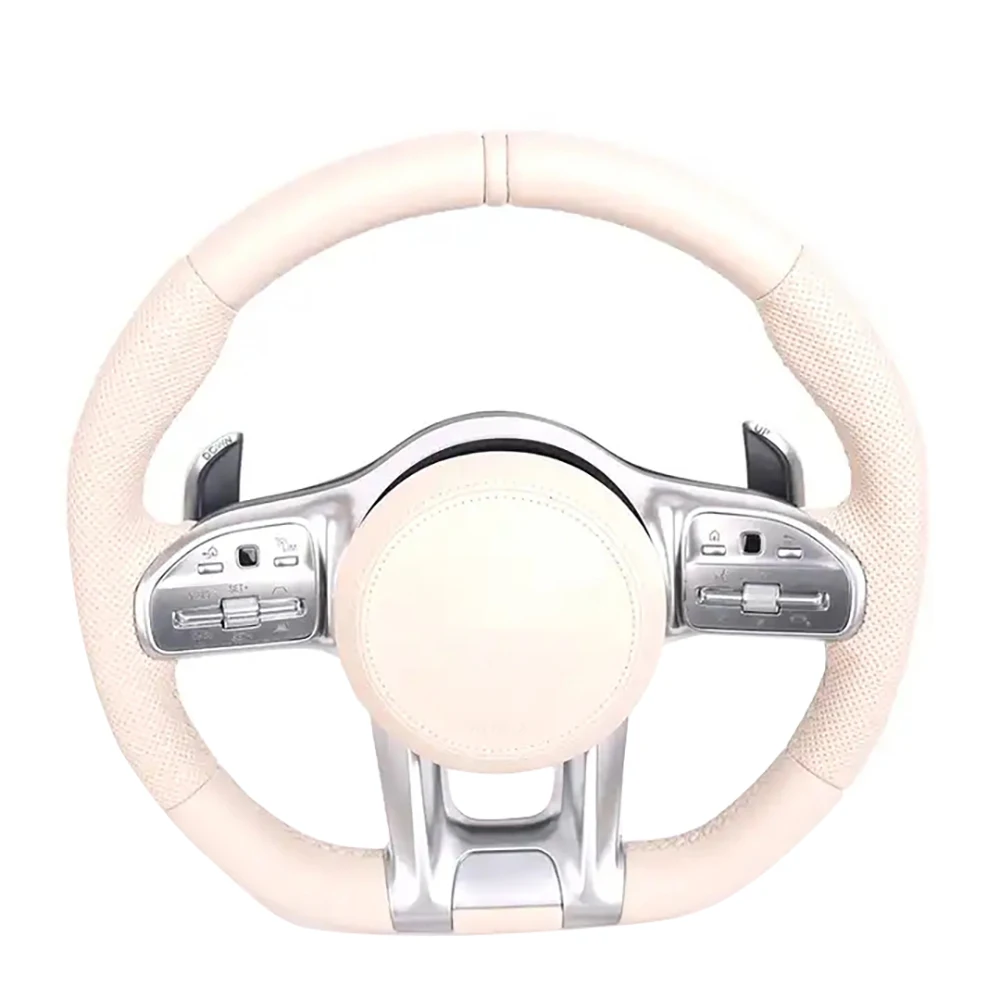 

Beige leather steering wheel for Mercedes Benz AMG CLS G CLASS W217 W218 W219 W222 W253 W463 W464 Carbon Fiber Steering Wheel