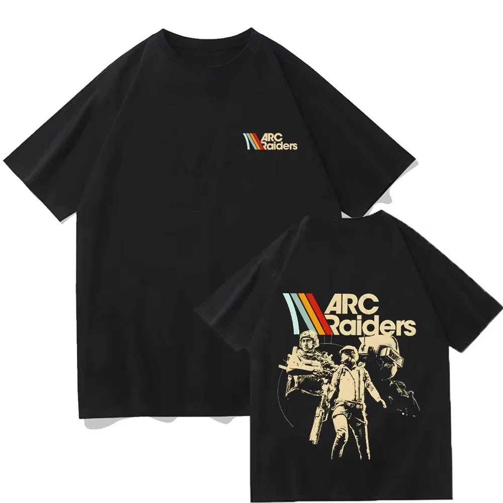 T-shirts rayés ARC Raiders 2026 – Cadeaux pour gamers – T-shirts en coton unisexe pour les amateurs de jeux vintage – Jeu populaire ARC Survival Evolved