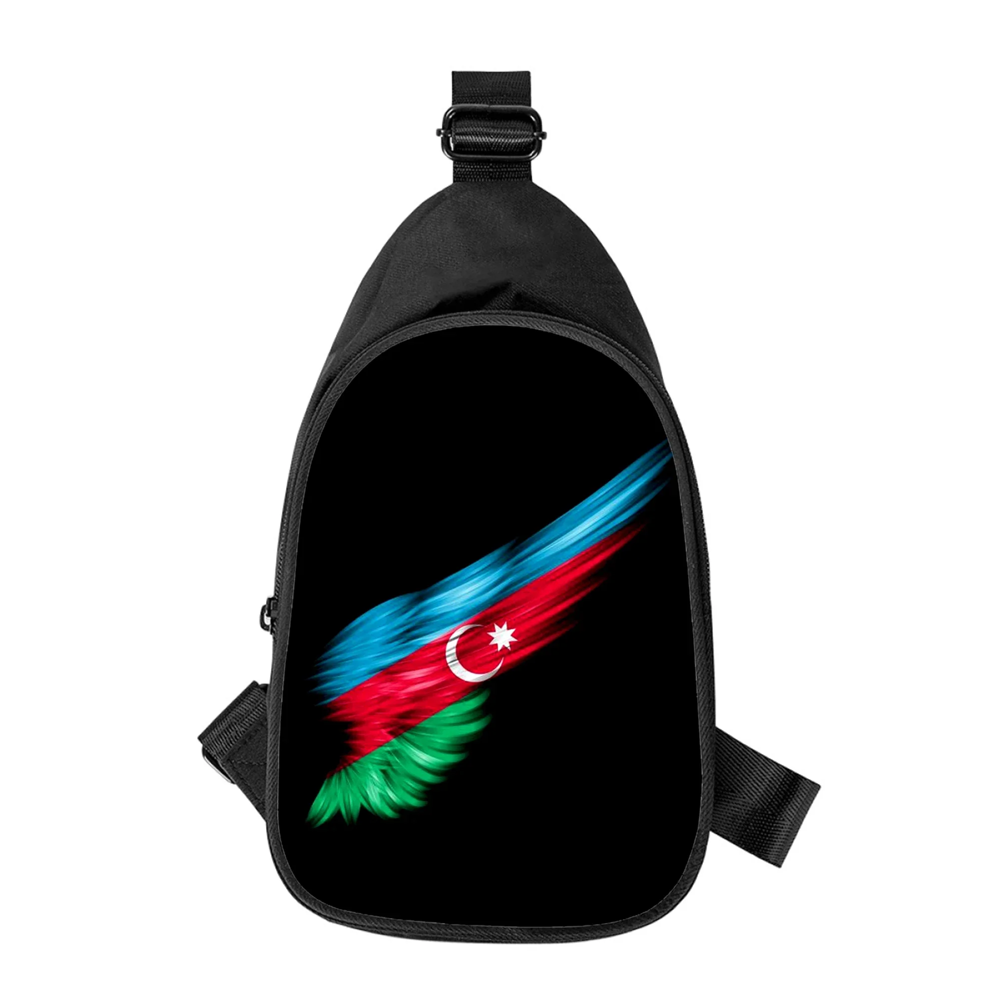 Azerbaijan National flag Print New Men Cross Chest Bag Diagonally Women Shoulder Bag Husband School Waist Pack Male chest pack