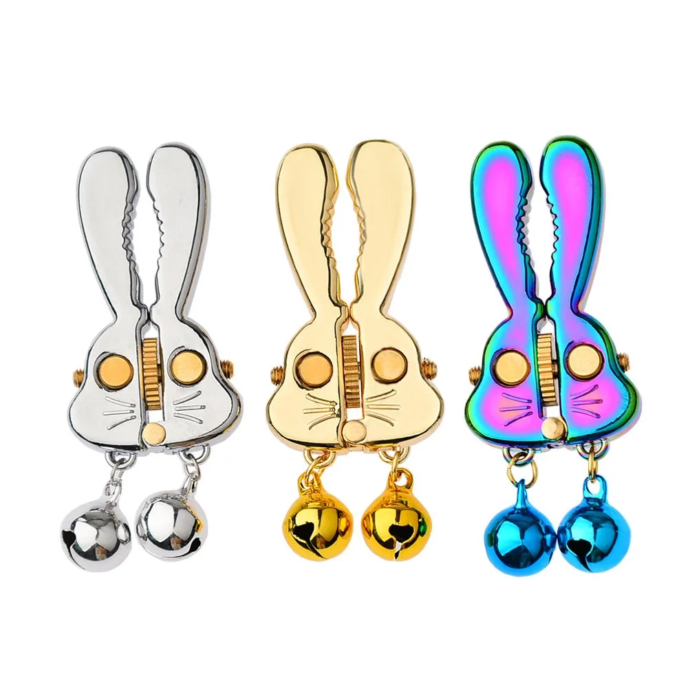 BDSM Fetish Rabbit Nipple Clamps Breast Stimulation Slave Bondage Breast Clips Sex Toy for Women Couple Sexy Game Erotic Product