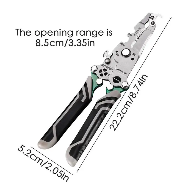 Wire Stripper 18 In 1 Folding Wire Crimper Multifunctional Stripper Tool Cutting Pliers For Electrical Wire Crimping And