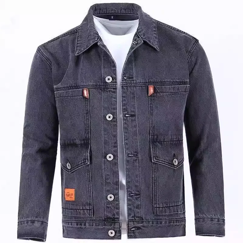

Thiened Denim Jaet для мужчин, рабочая одежда, повседневное теплое пальто Long Sve, молодежное теплое пальто, весна, осень, зима, строительство Si...