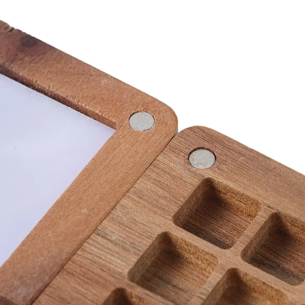 Mini Rectangle Sketch Art Supplies Portable Wooden Painting Tray Paint Box Palette Painting Tool