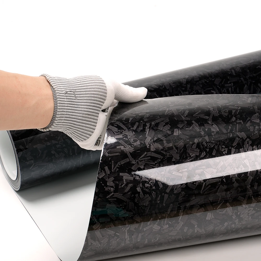 Before After air Free Bubbles 8d Black Carbon Fiber Vinyl Wrap Self Adhesive Matte Gloss Forged Carbon Fiber Vinyl Wrap for Car