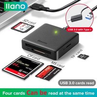 Llano 4 in 1 Card Reader Support SD/TF/CF/MS Card Reader USB Hub With Type C Converter Multifunction