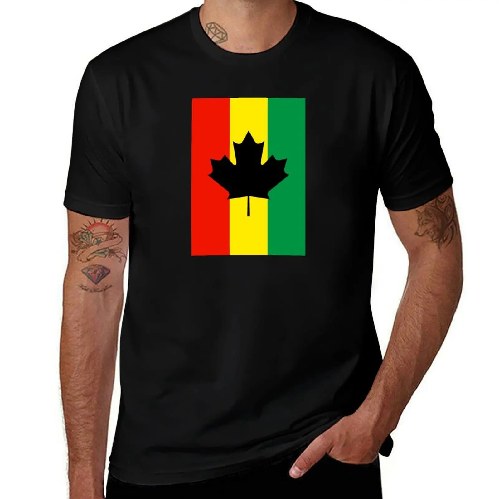 

Rasta Reggae Maple Leaf Flag T-Shirt t shirt for man man t shirt designer T-Shirt