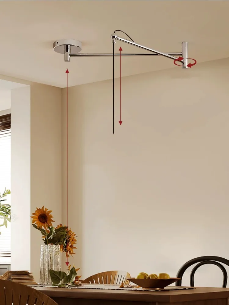 ceiling base accessory Ceiling Swing Arm Rotating Long Pole Chandelier Accessory Living Room Movable Dining Table Hanglamp