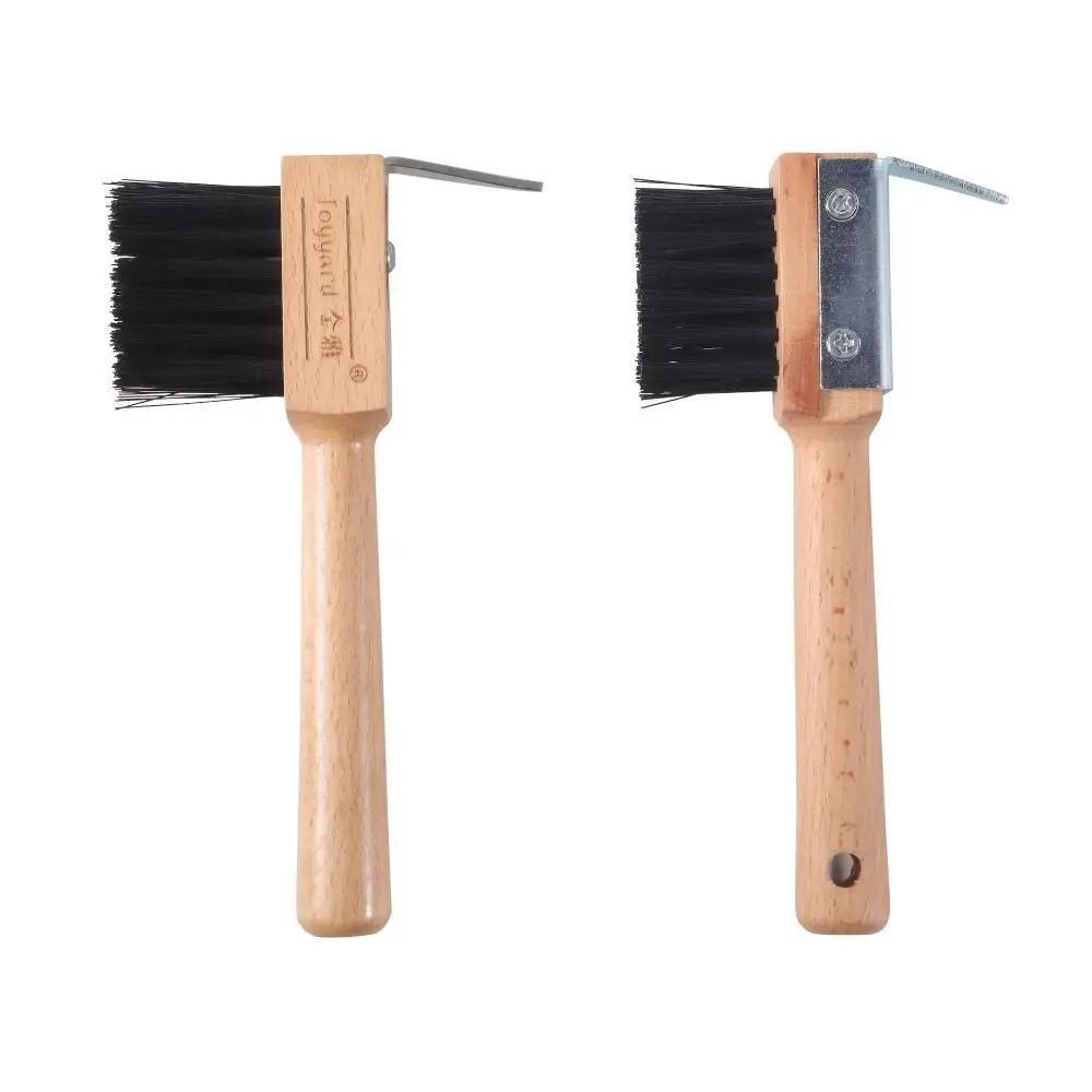 

Wooden Handle Horses Hoof Pick Grooming Brush Shoeing Foot Hoof Cleaning Brush Stainless Steel Trimming Horses Grooming Pick