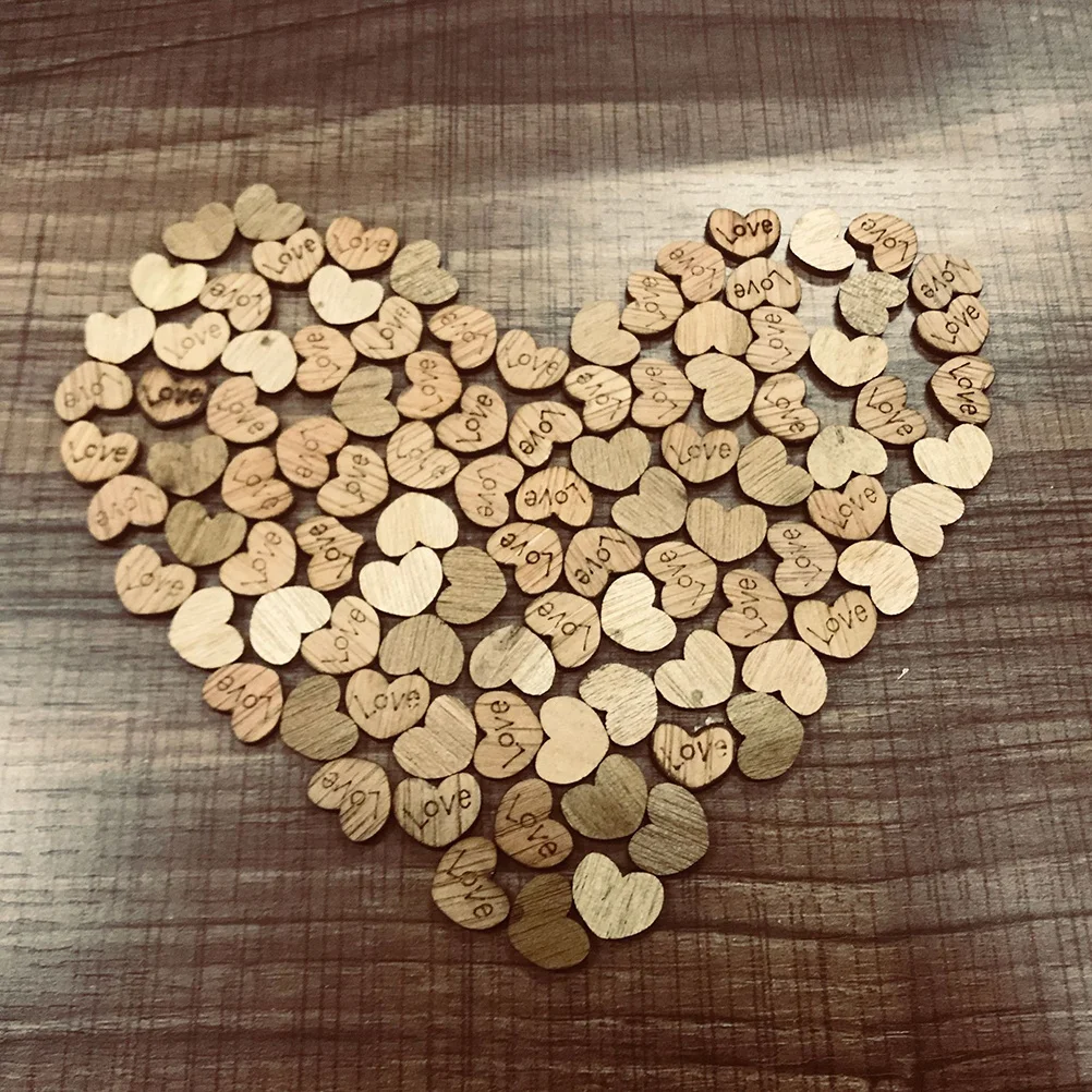

500pcs Wooden Hearts Craft Set Natural Unfinished Diy Decor For Kids Jewelry Clothing Scrapbooking Projects Small Wooden Love
